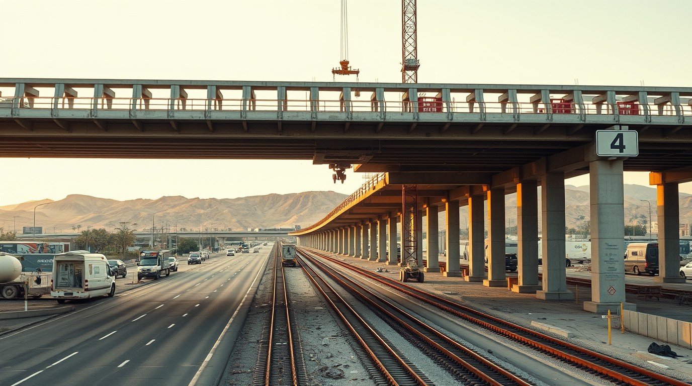 Puente Fuerza Aérea Palestina en construcción sobre avenida de Chihuahua capital